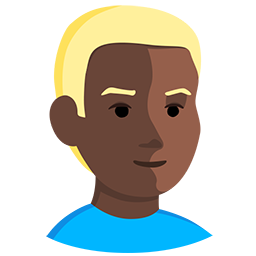 Person: Dark Skin Tone, Blond Hair