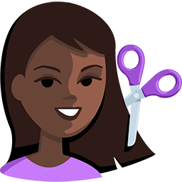 Person Getting Haircut: Dark Skin Tone