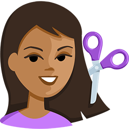 Person Getting Haircut: Medium Skin Tone