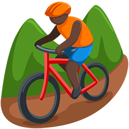 Person Mountain Biking: Dark Skin Tone