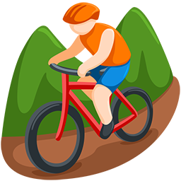 Person Mountain Biking: Light Skin Tone