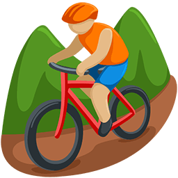 Person Mountain Biking: Medium-Light Skin Tone