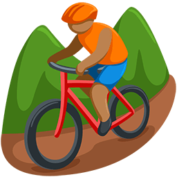 Person Mountain Biking: Medium Skin Tone