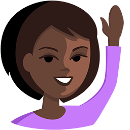 Person Raising Hand: Dark Skin Tone