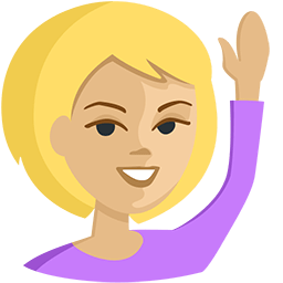 Person Raising Hand: Medium-Light Skin Tone