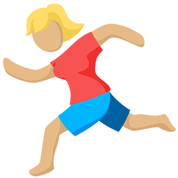 Person Running: Medium-Light Skin Tone