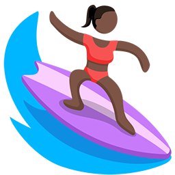 Person Surfing: Dark Skin Tone