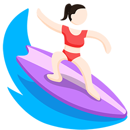 Person Surfing: Light Skin Tone