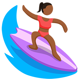 Person Surfing: Medium-Dark Skin Tone