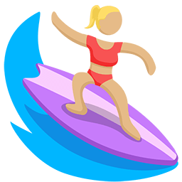 Person Surfing: Medium-Light Skin Tone