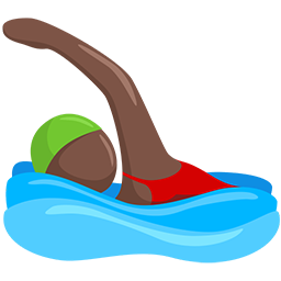 Person Swimming: Dark Skin Tone