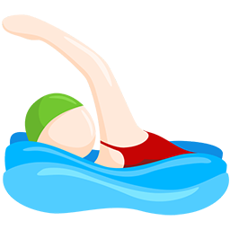 Person Swimming: Light Skin Tone