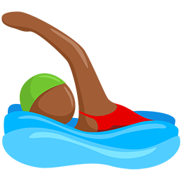 Person Swimming: Medium-Dark Skin Tone