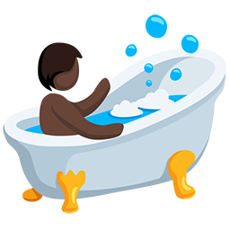 Person Taking Bath: Dark Skin Tone