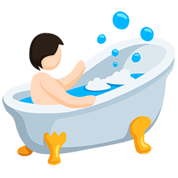 Person Taking Bath: Light Skin Tone