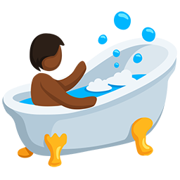 Person Taking Bath: Medium-Dark Skin Tone