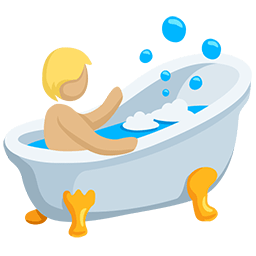Person Taking Bath: Medium-Light Skin Tone