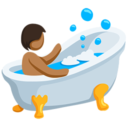 Person Taking Bath: Medium Skin Tone