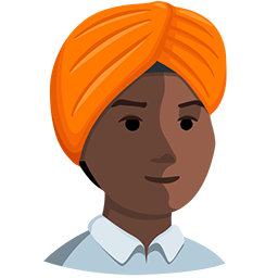 Person Wearing Turban: Dark Skin Tone