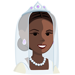 Person with Veil: Dark Skin Tone