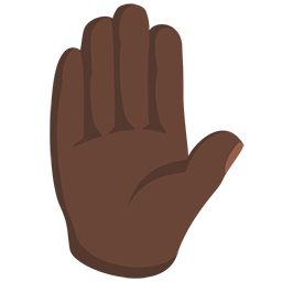 Raised Hand: Dark Skin Tone