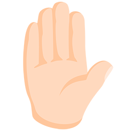 Raised Hand: Light Skin Tone