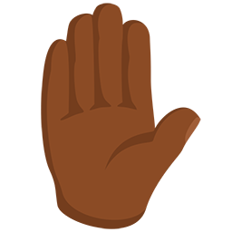 Raised Hand: Medium-Dark Skin Tone