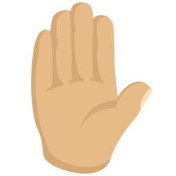 Raised Hand: Medium-Light Skin Tone