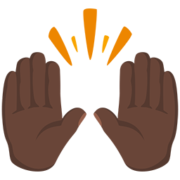 Raising Hands: Dark Skin Tone