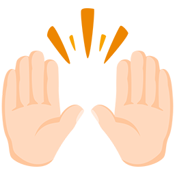 Raising Hands: Light Skin Tone