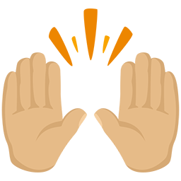 Raising Hands: Medium-Light Skin Tone