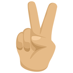 Victory Hand: Medium-Light Skin Tone