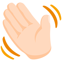 Waving Hand: Light Skin Tone