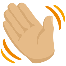 Waving Hand: Medium-Light Skin Tone