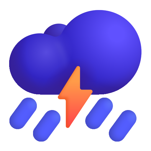 Nube Con Rayo Y Lluvia Nube Con Rayo Y Lluvia