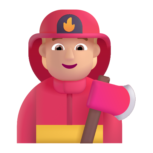 Bombero: Tono de Piel Claro Medio Bombero: Tono de Piel Claro Medio