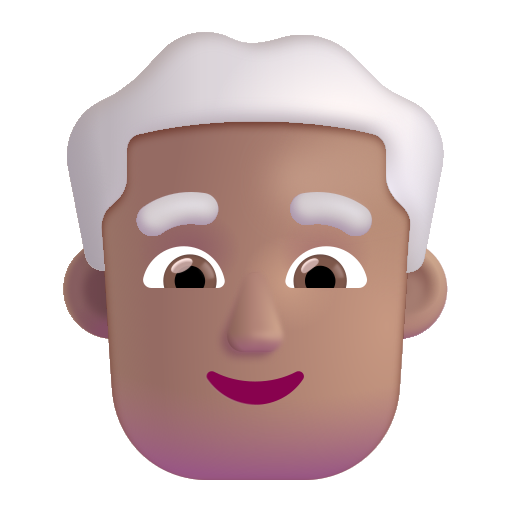 Hombre: Tono de Piel Medio, Cabello Blanco Hombre: Tono de Piel Medio, Cabello Blanco