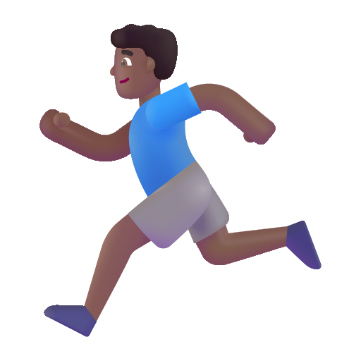 Hombre Corriendo: Tono de Piel Oscuro Medio Hombre Corriendo: Tono de Piel Oscuro Medio