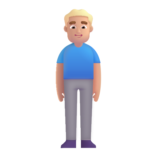 Hombre De Pie: Tono de Piel Claro Medio Hombre De Pie: Tono de Piel Claro Medio