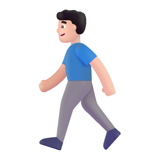 Hombre Caminando: Tono de Piel Claro Hombre Caminando: Tono de Piel Claro