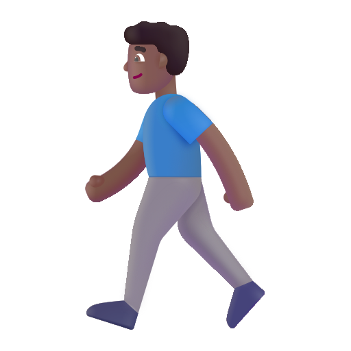 Hombre Caminando: Tono de Piel Oscuro Medio Hombre Caminando: Tono de Piel Oscuro Medio