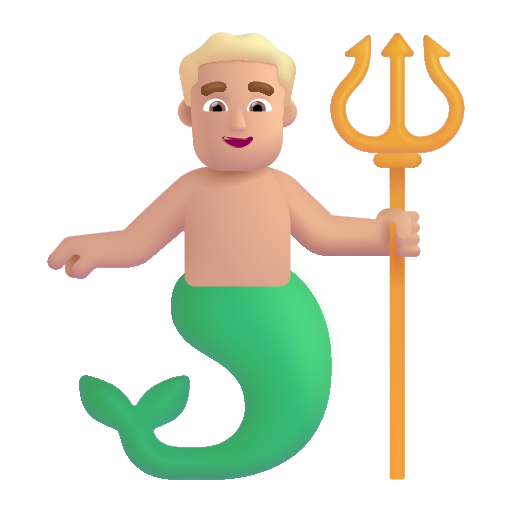 Sirena Hombre: Tono de Piel Claro Medio Sirena Hombre: Tono de Piel Claro Medio