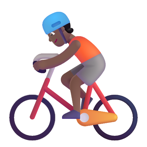 Persona En Bicicleta: Tono de Piel Oscuro Medio Persona En Bicicleta: Tono de Piel Oscuro Medio
