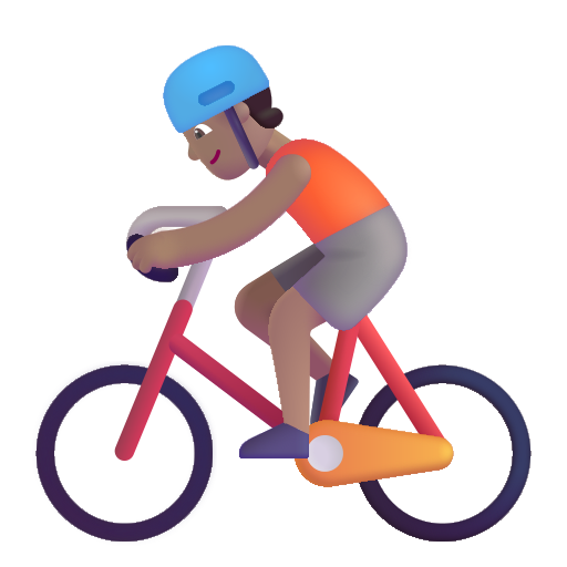 Persona En Bicicleta: Tono de Piel Medio Persona En Bicicleta: Tono de Piel Medio
