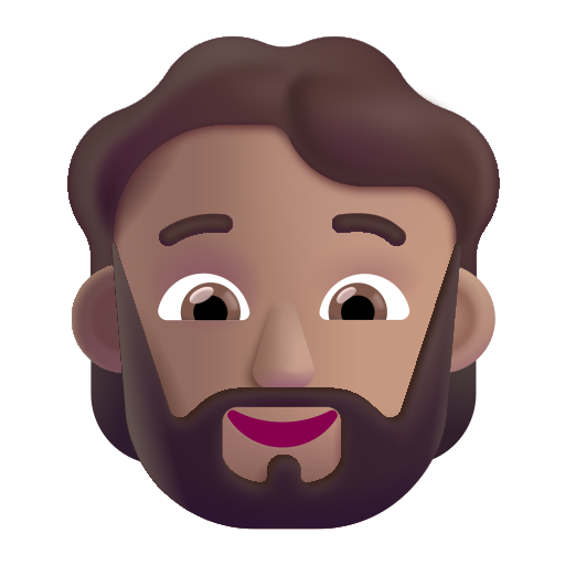 Persona Adulta: Tono de Piel Medio, Barba Persona Adulta: Tono de Piel Medio, Barba