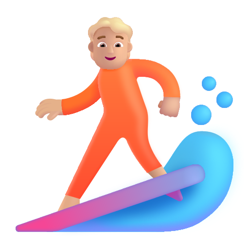 Persona Haciendo Surf: Tono de Piel Claro Medio Persona Haciendo Surf: Tono de Piel Claro Medio
