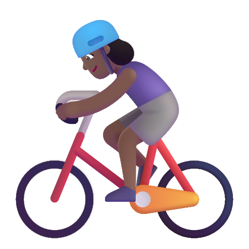 Mujer En Bicicleta: Tono de Piel Oscuro Medio Mujer En Bicicleta: Tono de Piel Oscuro Medio