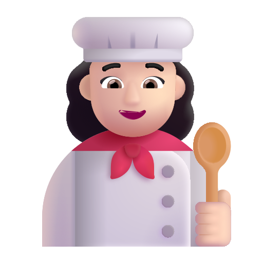 Chef Mujer: Tono de Piel Claro Chef Mujer: Tono de Piel Claro