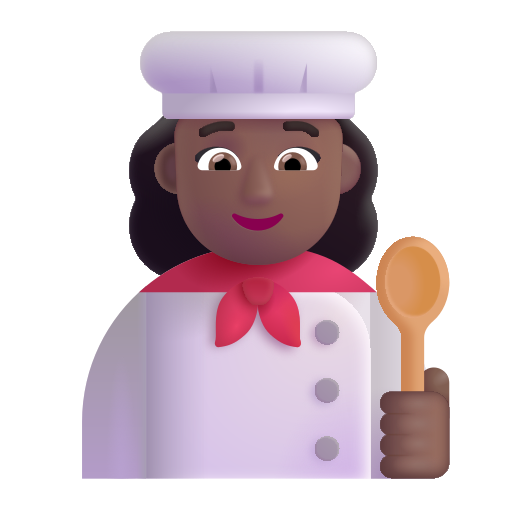 Chef Mujer: Tono de Piel Oscuro Medio Chef Mujer: Tono de Piel Oscuro Medio