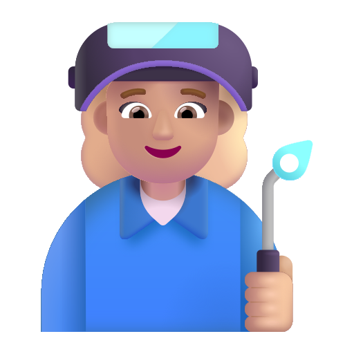 Profesional Industrial Mujer: Tono de Piel Claro Medio Profesional Industrial Mujer: Tono de Piel Claro Medio
